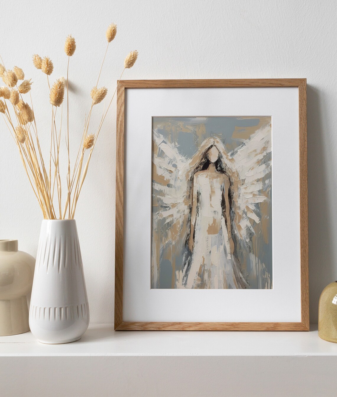 Abstract Angel Oil Painting Art Print, Guardian Angel - Image 2