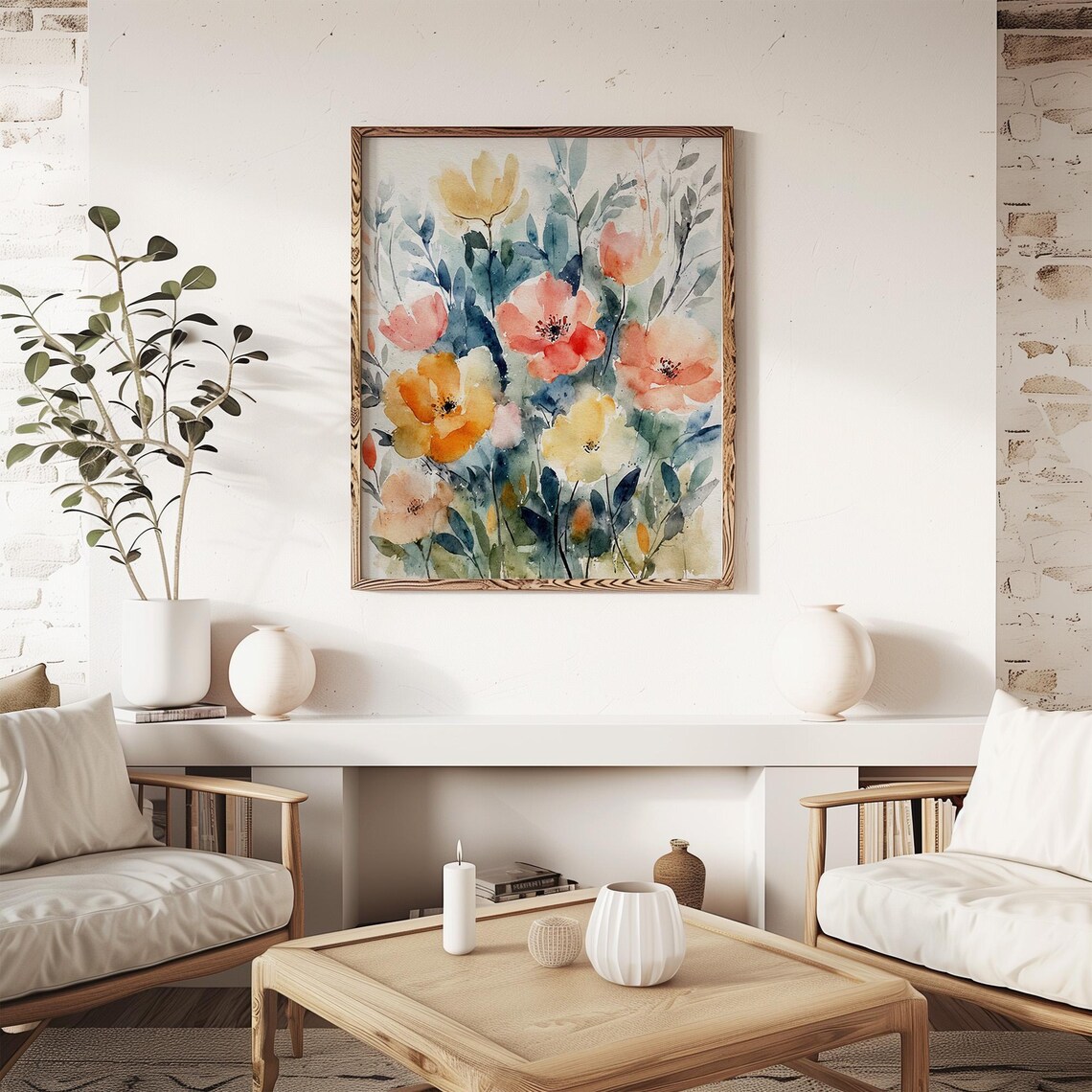 Wildflowers Watercolor Art Print, Meadow Flowers - Image 2