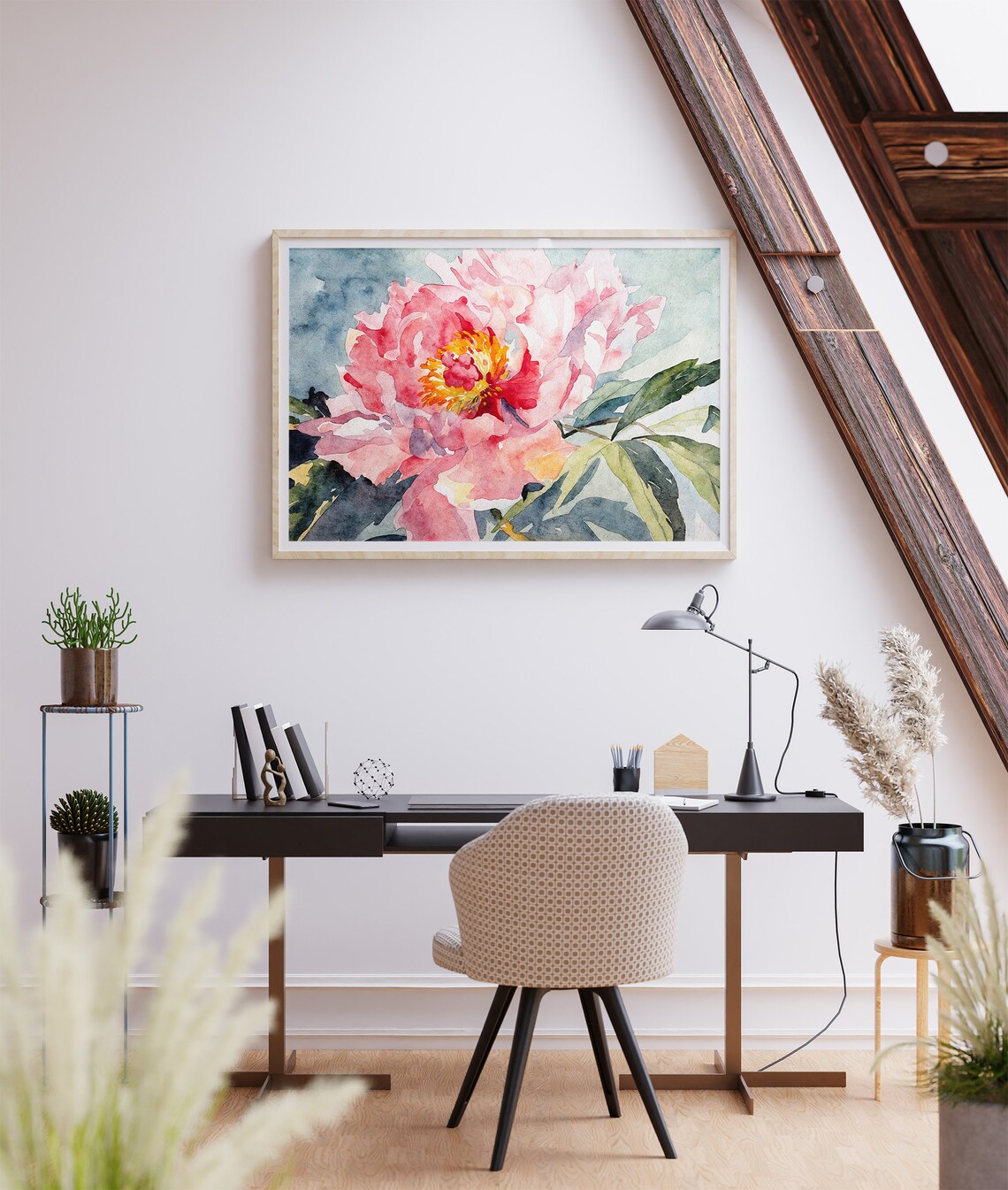 Peony Watercolor Art Print, Botanical Flower Poster - Image 2