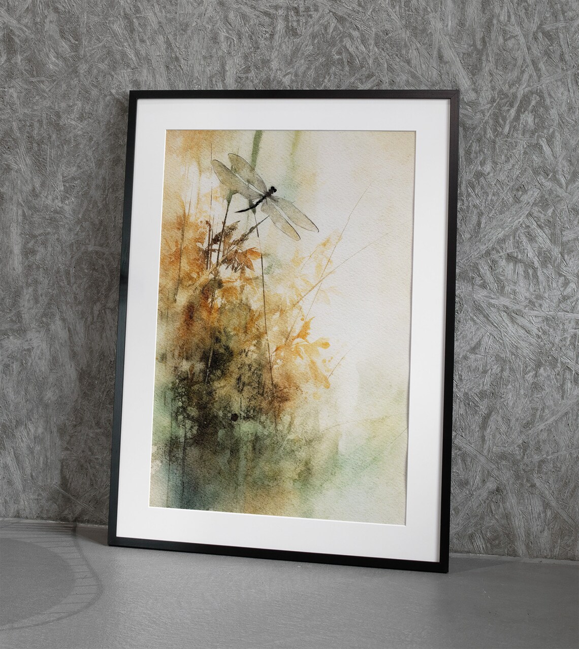 Dragonfly Watercolor Botanical Art Print, Minimalist - Image 2
