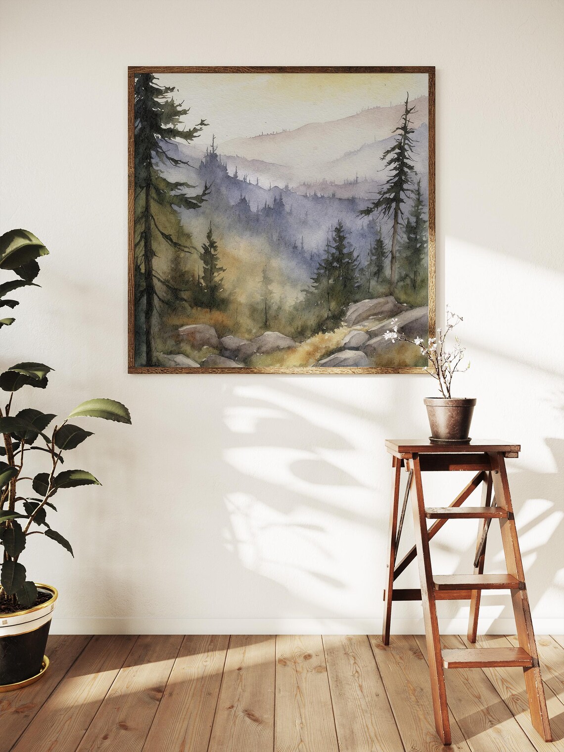 Great Smoky Mountains Watercolor Landscape Art Print - Image 5