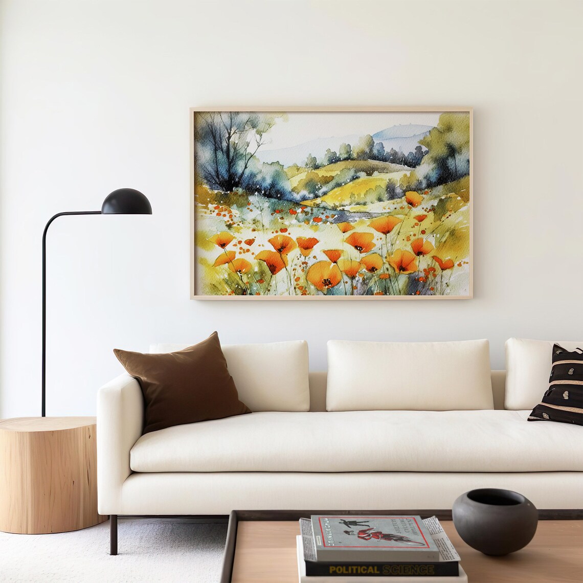 Poppy Field Watercolor Art Print, California Wildflowers - Image 3