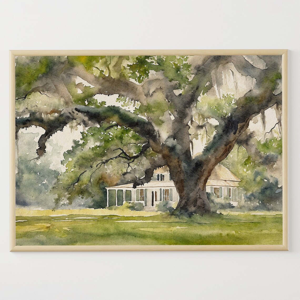 Audubon Park, New Orleans Watercolor Art Print