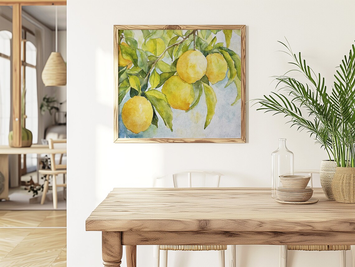 Lemon Tree Watercolor Art Print, Kitchen Botanical - Image 2
