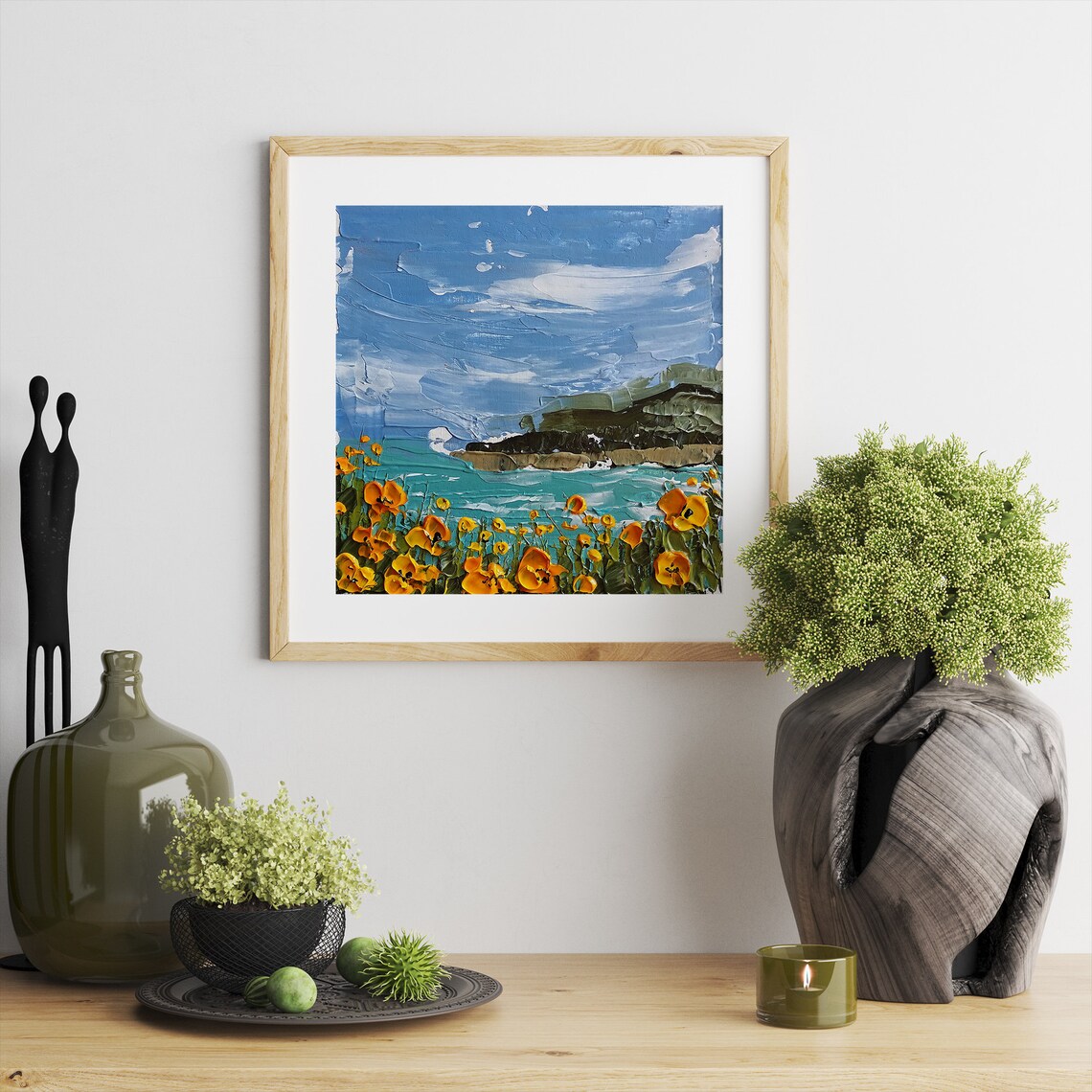 Big Sur California Poppy Seascape Poster Print - Image 3