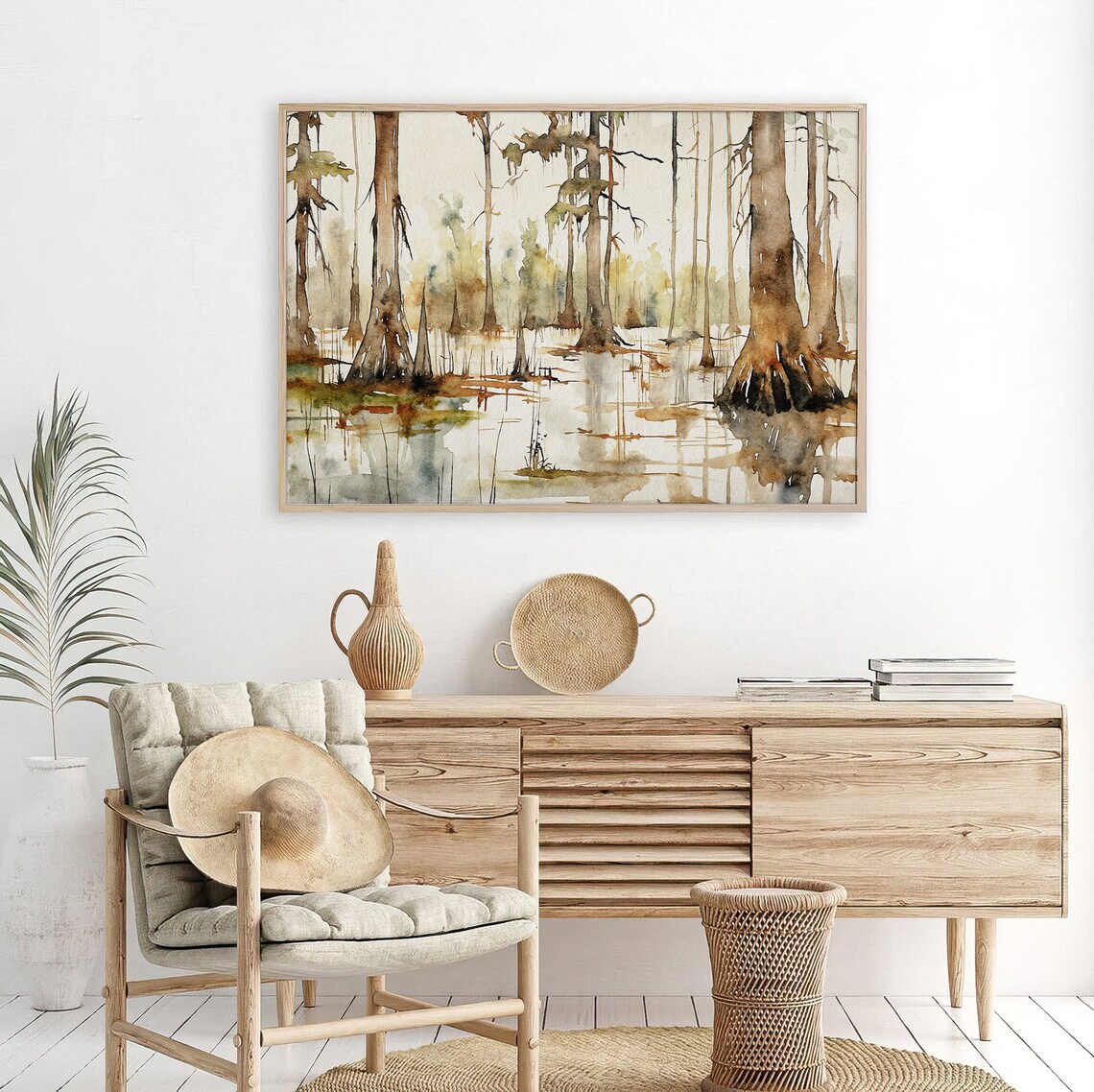 Louisiana Landscape Lake Martin Watercolor Art Print - Image 5