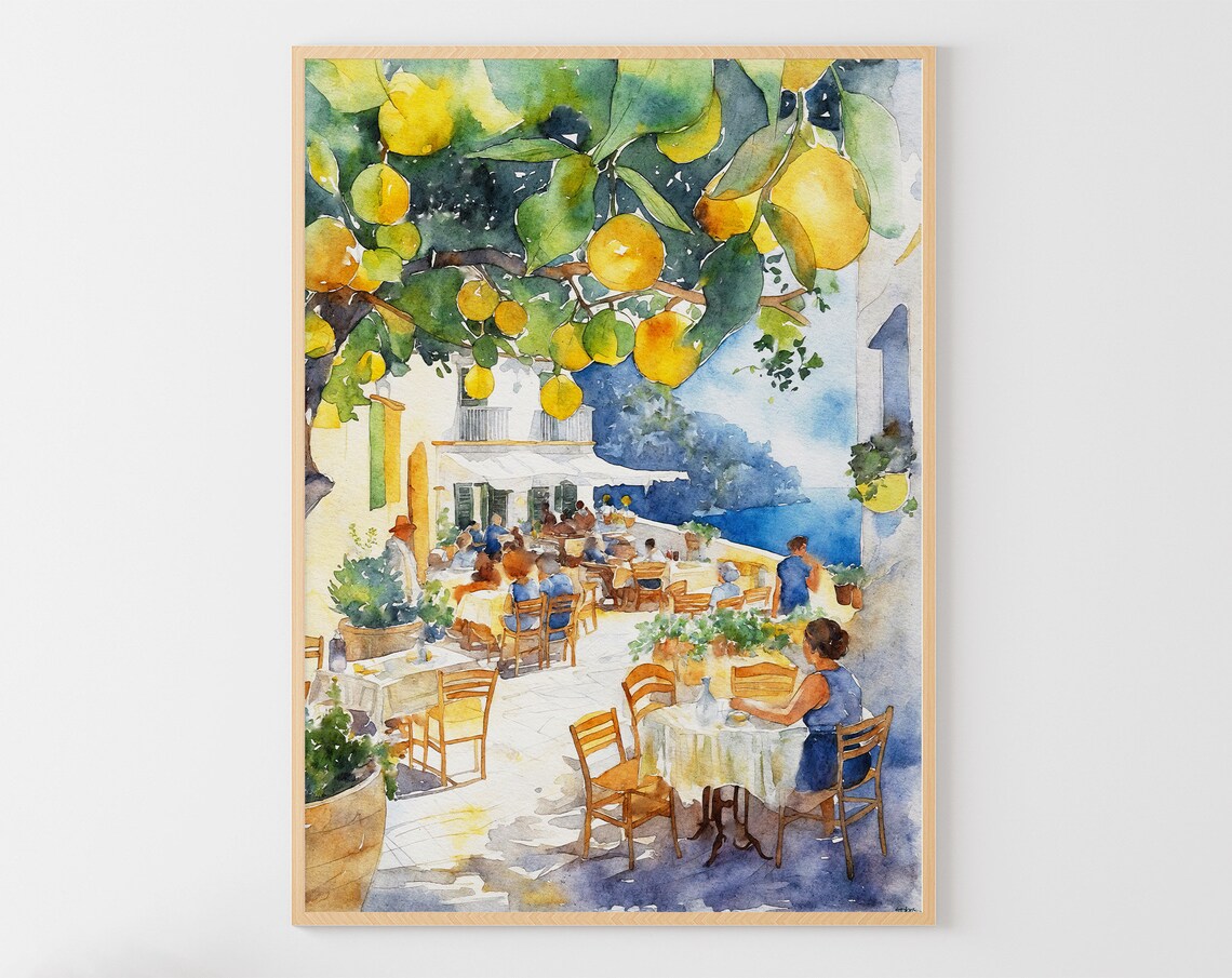 Capri Watercolor Cityscape, Italian Travel Art Print