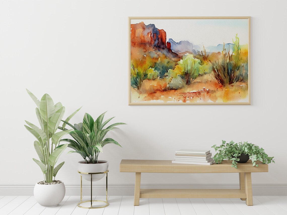 Arizona Desert Watercolor Landscape, Travel Poster - Image 3