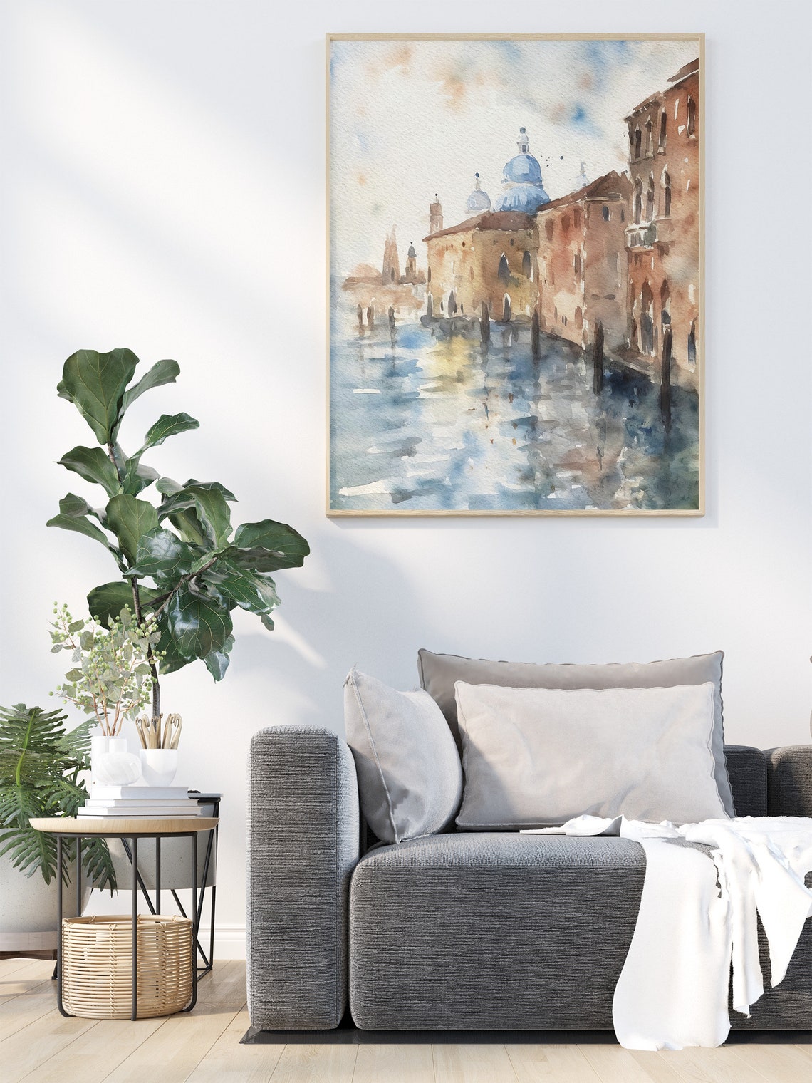 Venice Painting Italian Cityscape Watercolor Europe Travel Poster Venice Wall Art Italy Art Print - Image 4