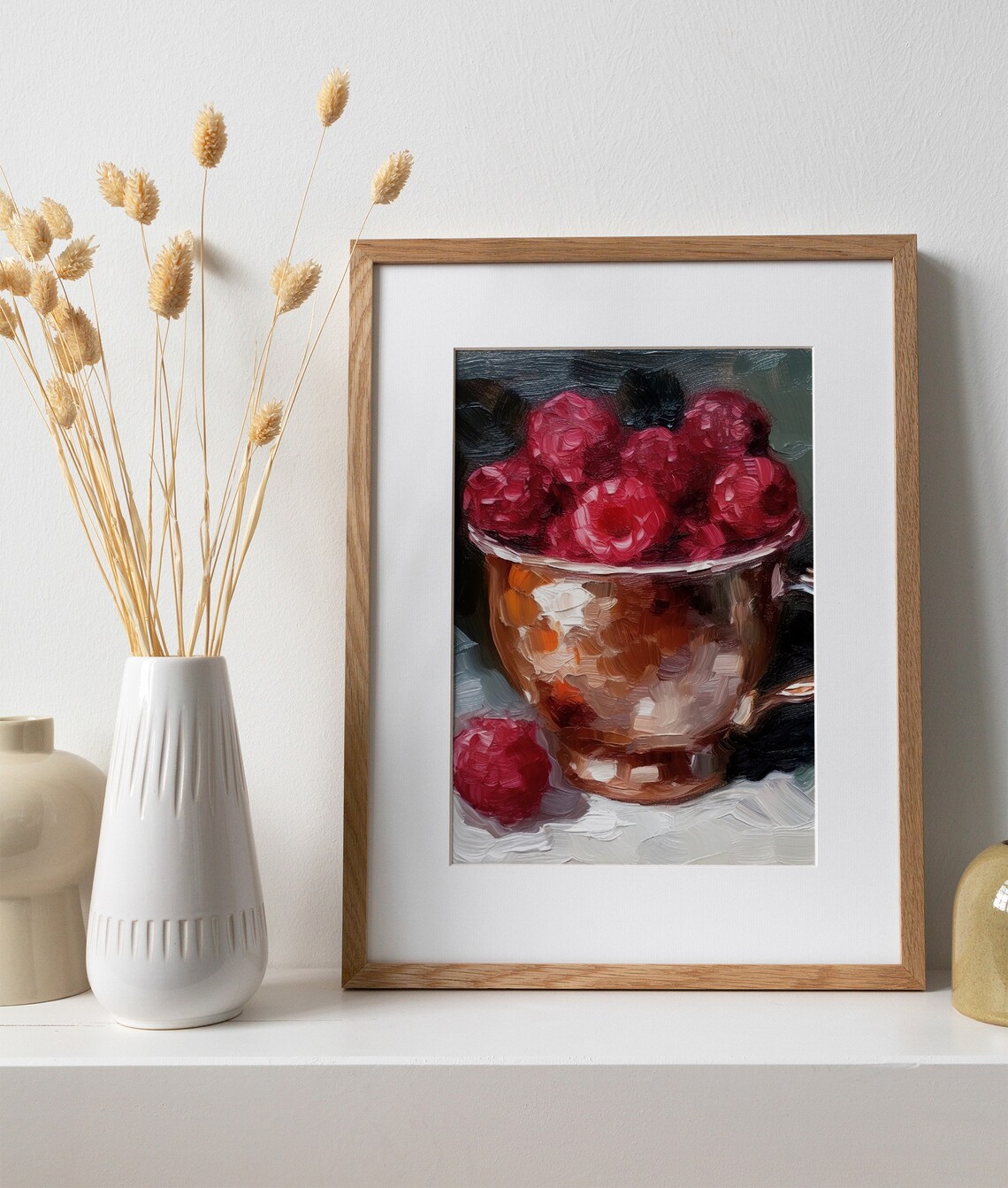 Raspberry Still Life Oil Painting Art Print, Kitchen - Image 2