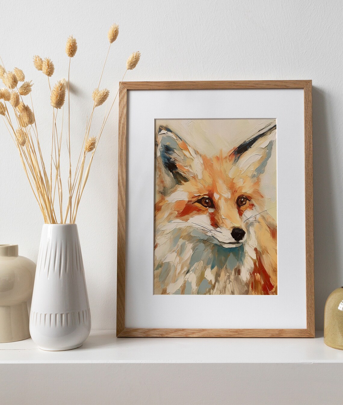 Red Fox Oil Painting Art Print, Wildlife Wall Art - Image 4