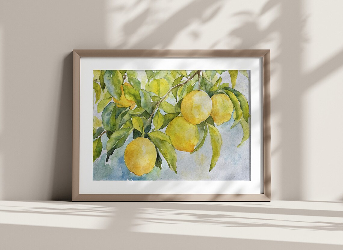 Lemon Tree Watercolor Art Print, Kitchen Botanical - Image 3
