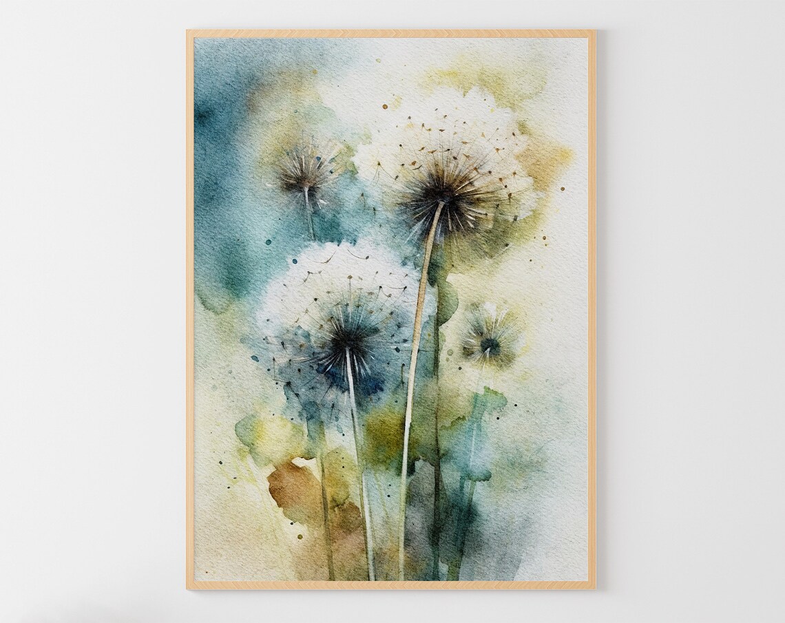 Dandelion Watercolor Botanical Wildflower Art Print
