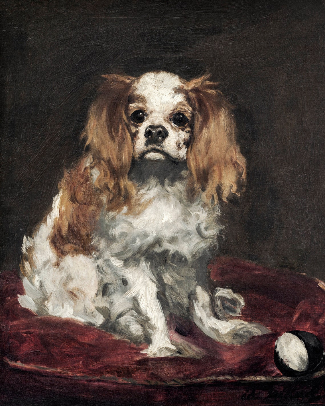 Cavalier King Charles Spaniel Art Dog Print Pet Portrait Art Animal Wall Art Vintage Print Vintage Dog Painting Dog Portrait Print - Image 2
