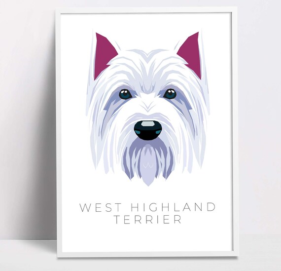 West Highland Terrier Geometric Pop Art Print Pet Dog Wall Art Prints Printable Wall Art Dog Poster Print Art