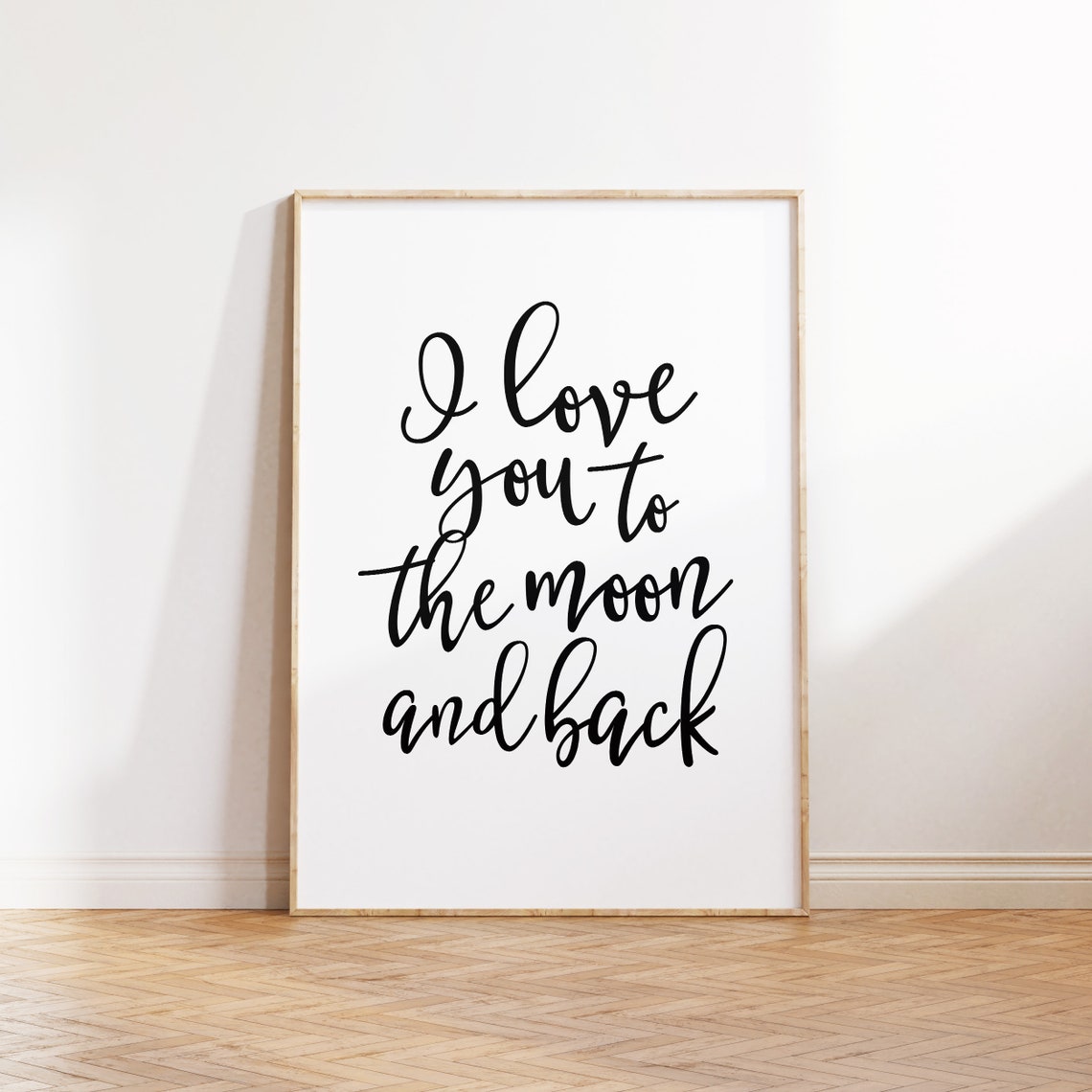 I Love You To The Moon And Back Script Love Quote Wall Art Piece - Image 2