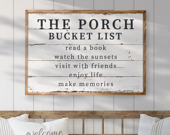 Custom Porch Bucket List Lake House Art Print