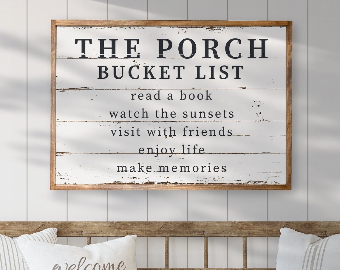 Custom Porch Bucket List Lake House Art Print