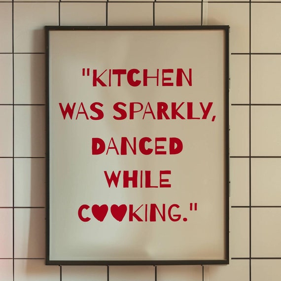 Kitchen Wall Art Modern Typography Poster Trendy Wall Art Bold Type Poster Gallery Wall Art Art Instant