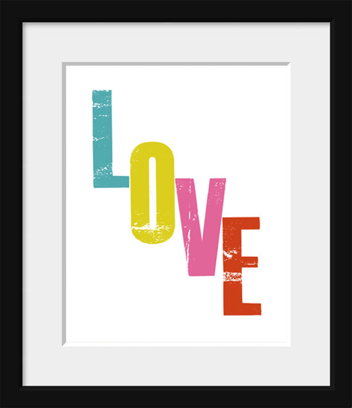 Love Colorful Block Letters Pop Art Typography Nursery Poster - Image 2
