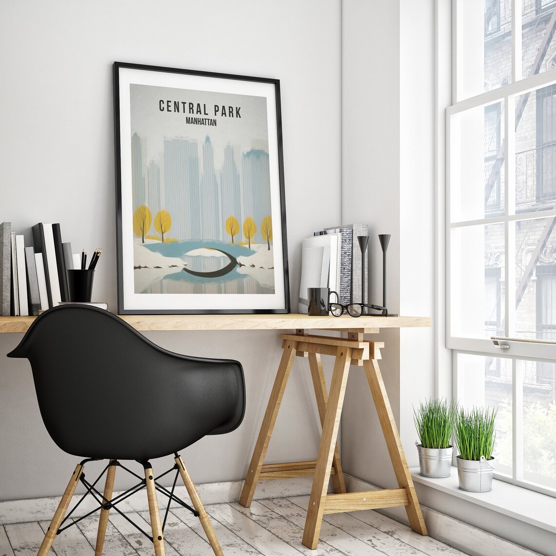 Central Park New York Travel Poster, Manhattan - Image 3