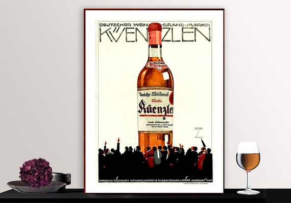 Kenzlen Deutscher Wein Brand Vintage Fooddrink Poster Poster Paper Or Print Gift Idea
