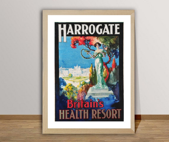 Harrogate Britains Health Resort England Vintage Travel Poster Retro Harrogate Poster Gift Idea Wall Decor