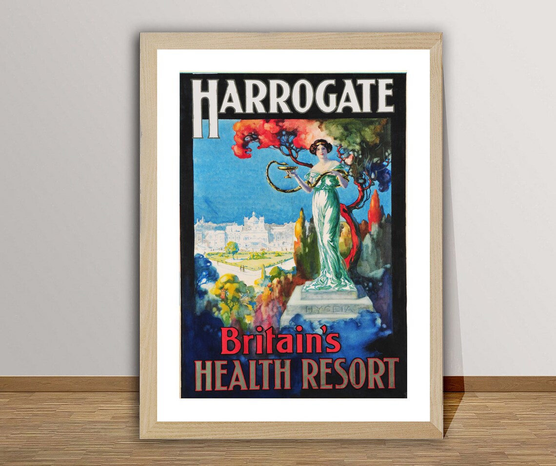 Harrogate Britain's Health Resort Vintage English Travel Poster