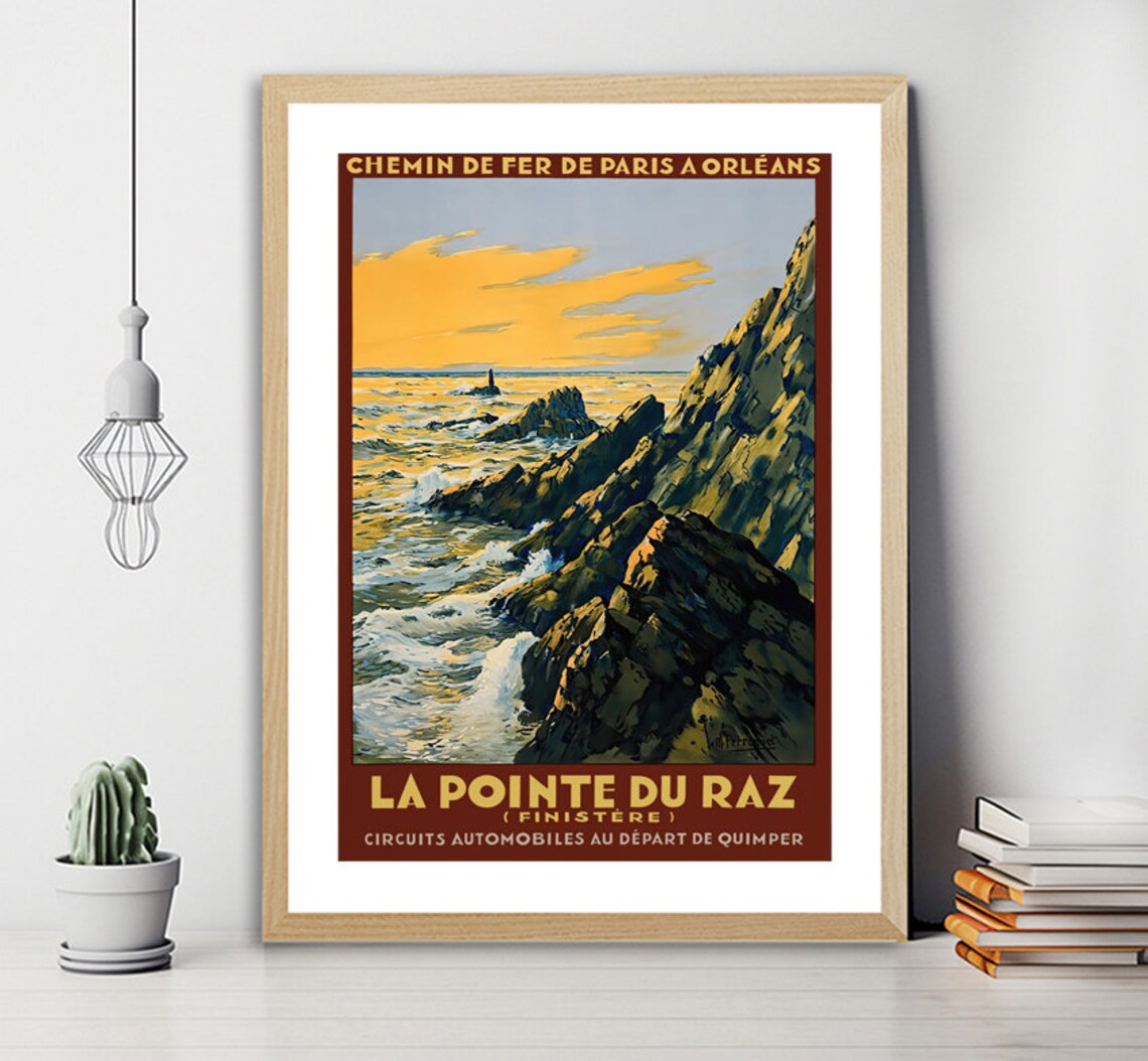 La Pointe Du Raz Finistere France Vintage Travel Poster - Image 2