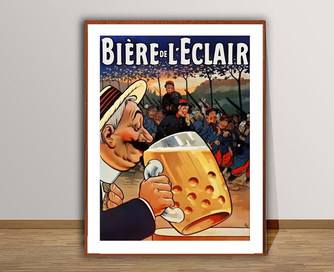 Biere de l'Eclair Classic French Beer Vintage Advertising Poster - Image 2