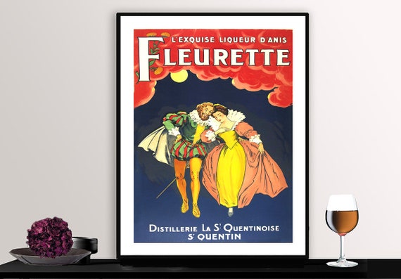 Fleurette Lexquise Liqueur Danis Vintage Fooddrink Poster Poster Paper Or Print Gift Idea Wall Decor