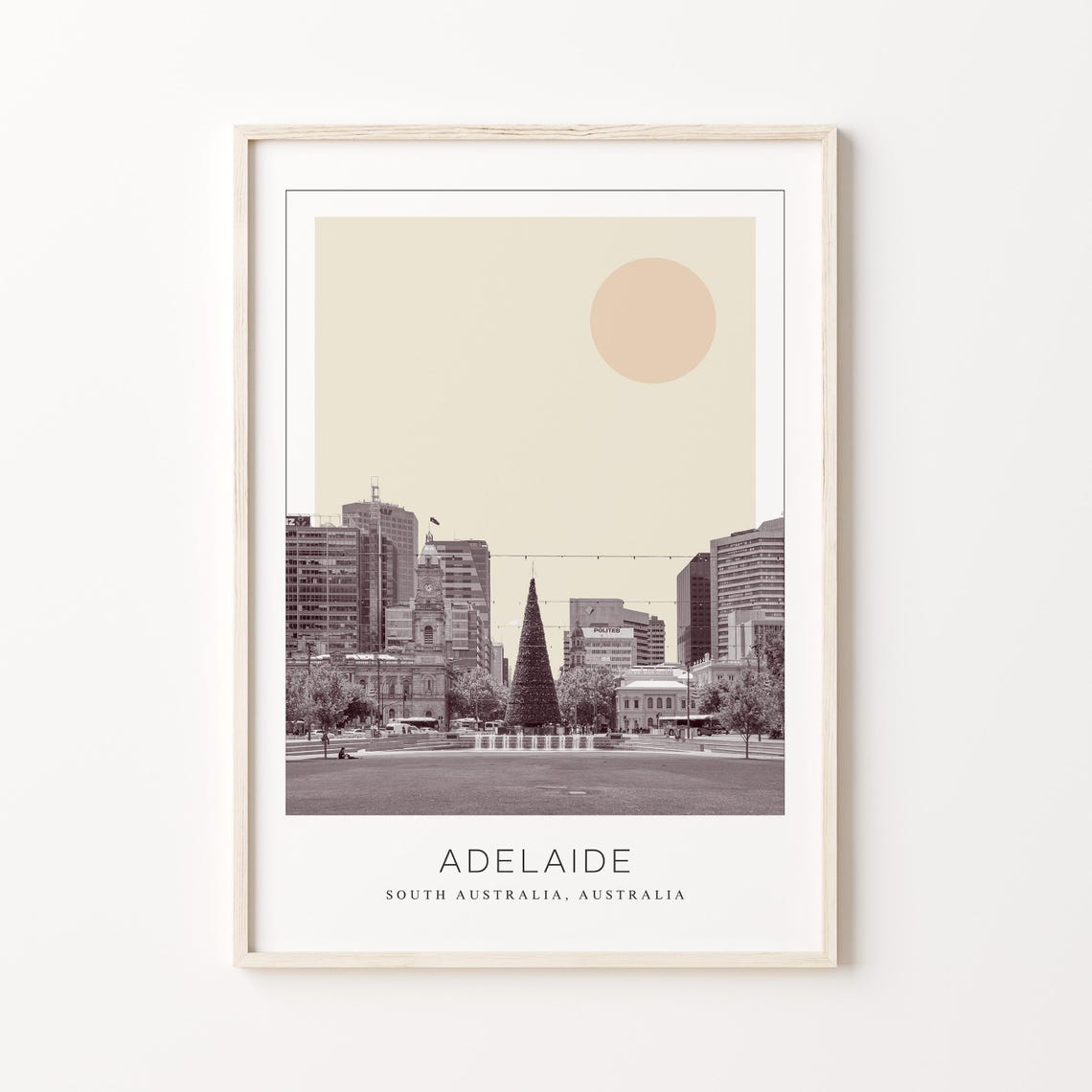 Adelaide Australia Skyline With Town Hall Clock Tower View Poster