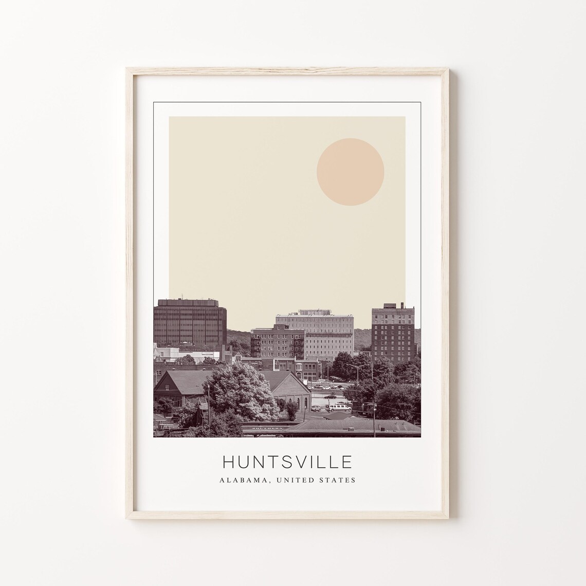 Huntsville Alabama Downtown Skyline With Church Steeple View Poster