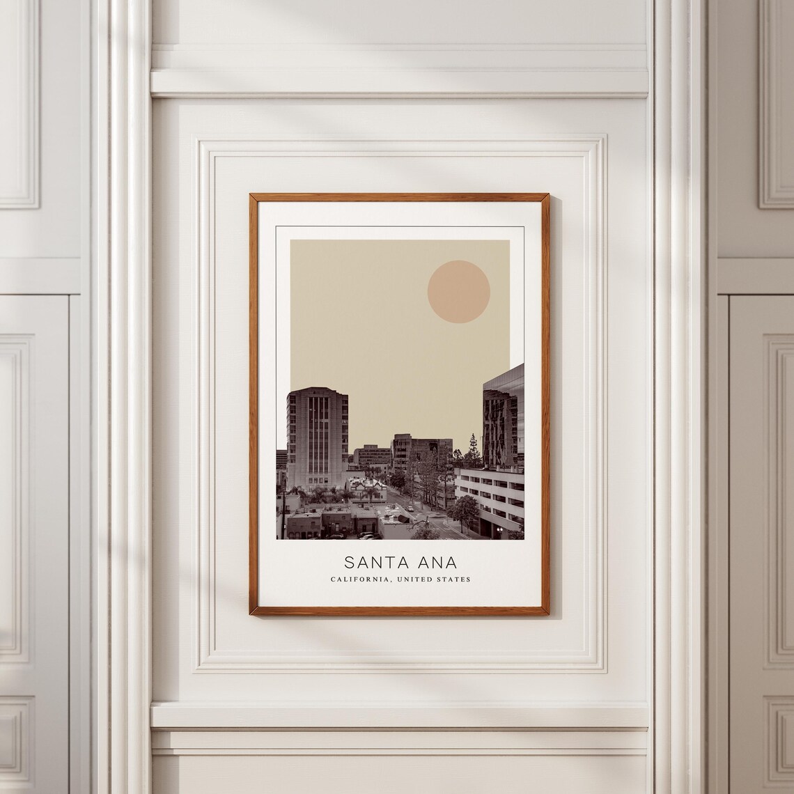 Santa Ana California Downtown Skyline Minimalist Travel Poster - Image 2