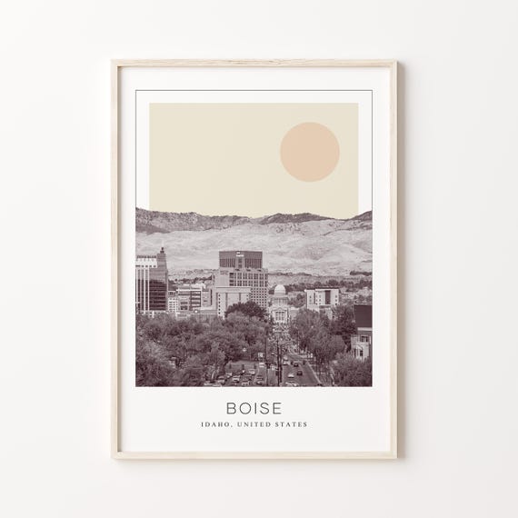 Boise Minimalist Travel Poster, Idaho Art Print