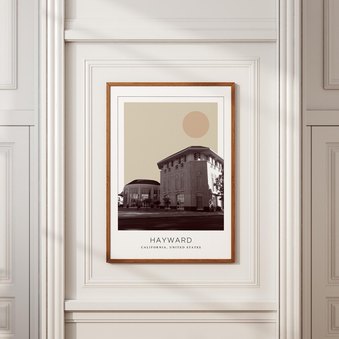 Hayward City Hall Building Minimalist California Travel City Poster - Image 2