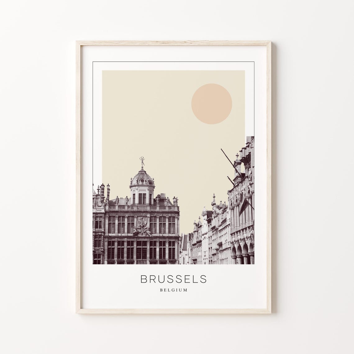 Brussels Grand Place Historic Architecture Minimalist Belgium Poster