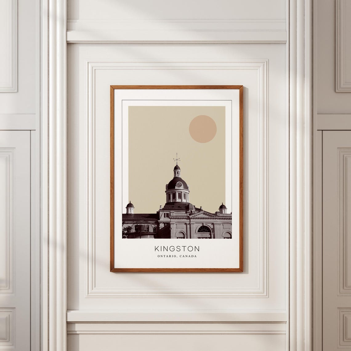 Kingston Ontario Domed City Hall Minimalist Sun Travel Poster - Image 2