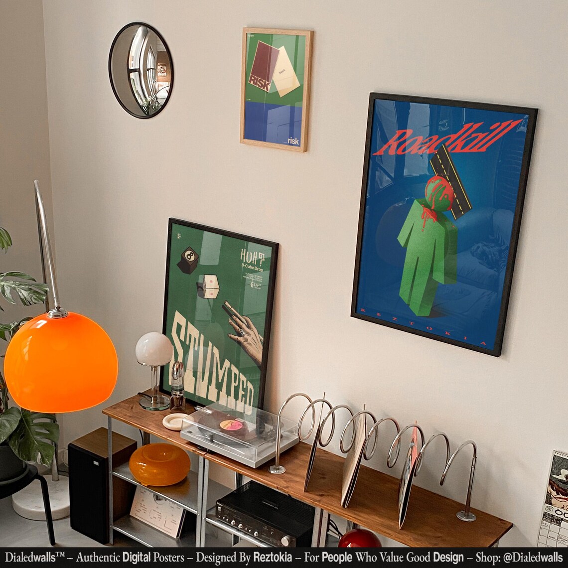 Roadkill Surreal Green Pedestrian Bold Retro Graphic Art Poster - Image 3