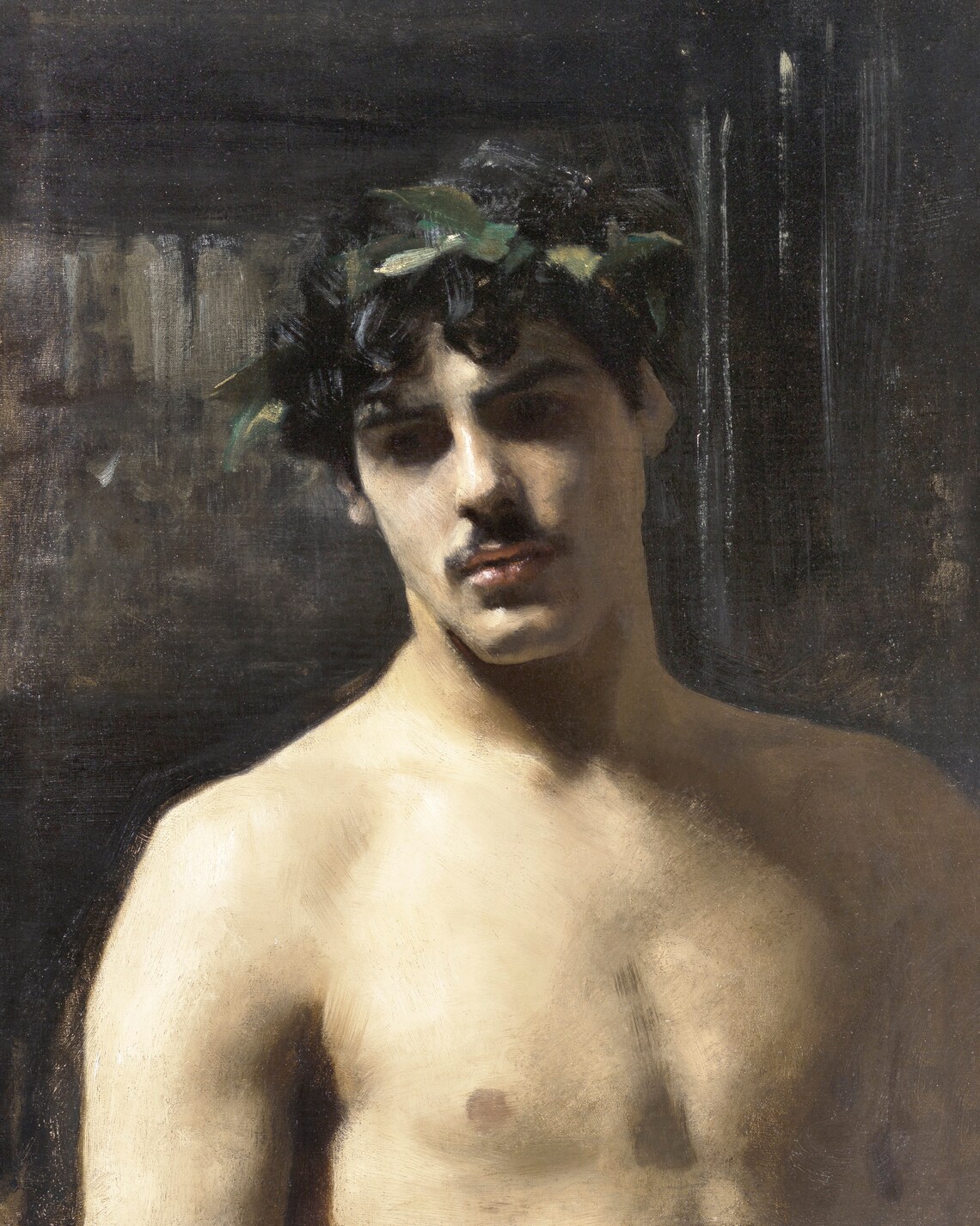 Vintage Nude Man Portrait, Antique Wall Art Print - Image 2