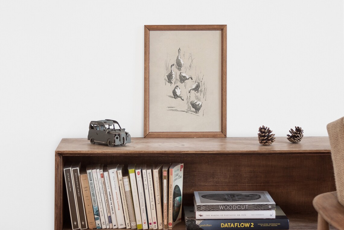 Vintage Geese Art Print, Farmhouse Nursery Decor - Image 2