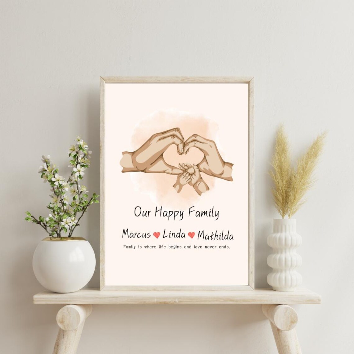 Family Hands Print, Personalized New Parents Gift - Image 4