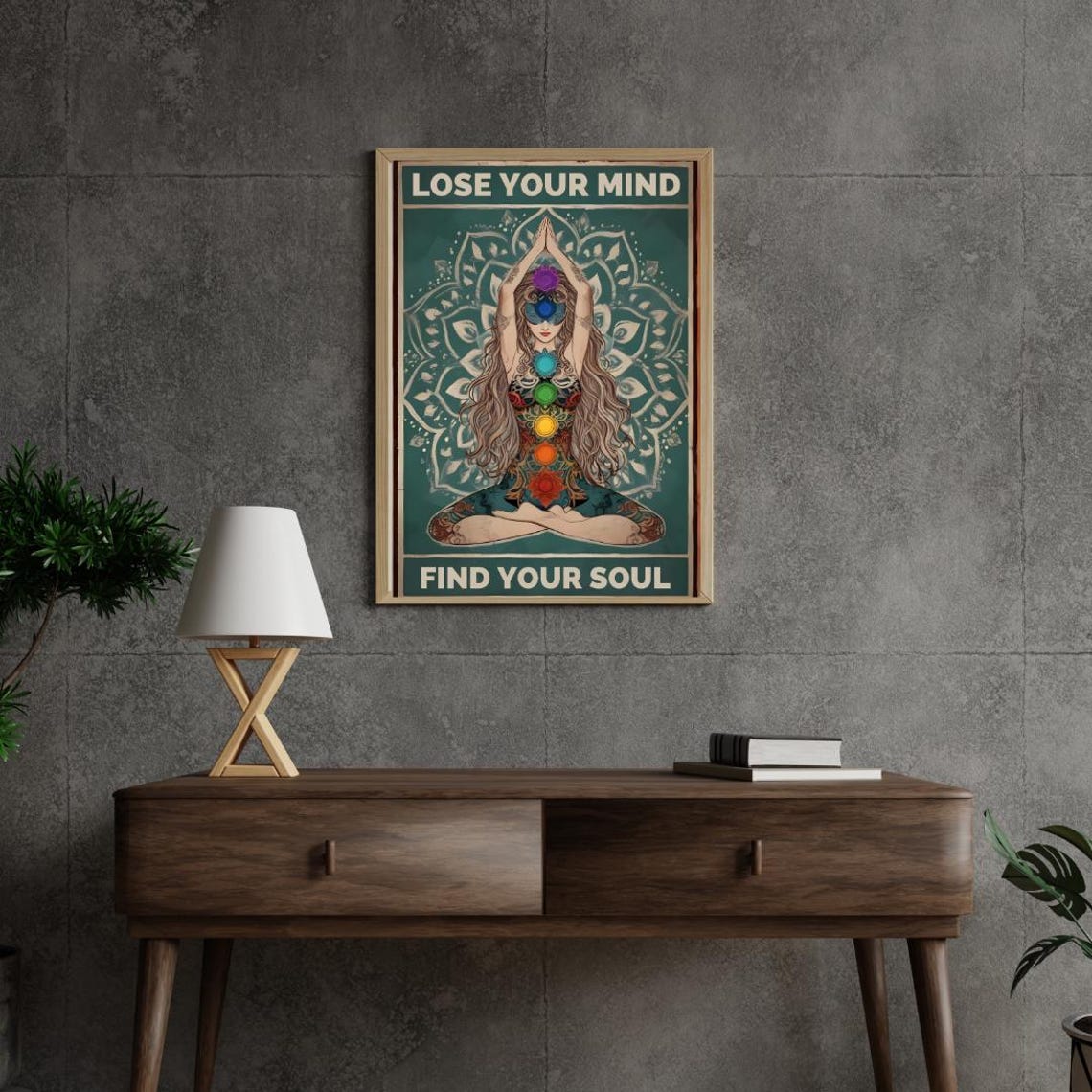Lose Your Mind Find Your Soul Poster Vintage Yoga Girl Poster Namaste Wall Art Print Meditation Poster Wall Art For Home Decor - Image 2
