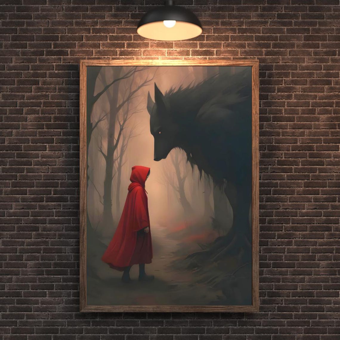 Little Red Riding Hood Big Bad Wolf Art Print - Image 4