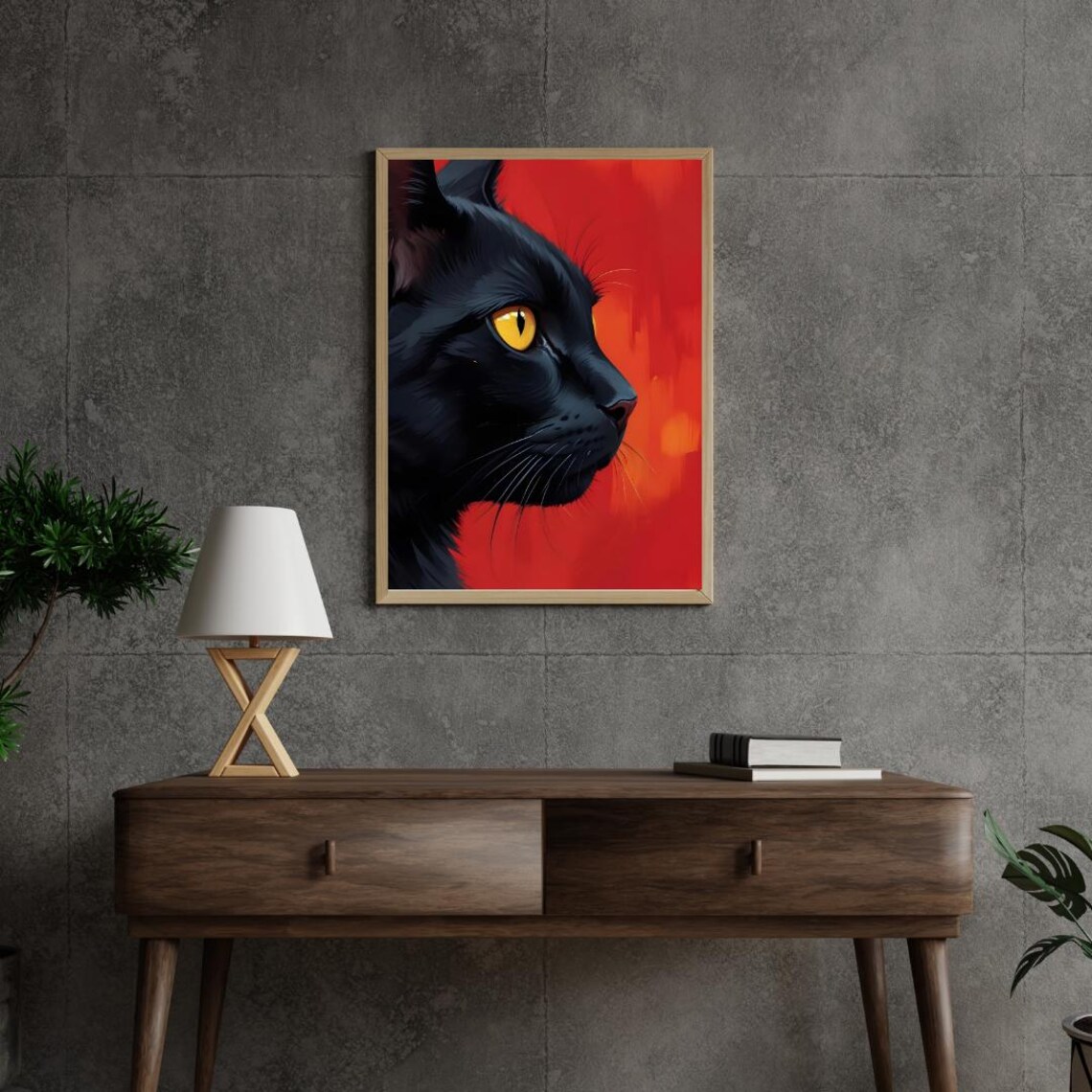 Black Cat Art, Cat Lovers Gift - Image 2
