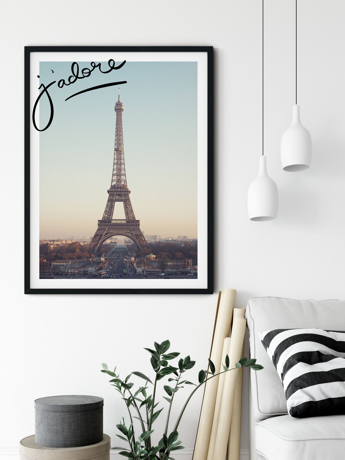 Eiffel Tower Paris Pastel Sky J Adore Romantic French Travel Poster - Image 4