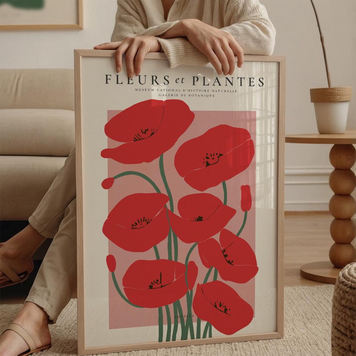 Poppy Poppies Vintage Botanical Art Print, Red Flowers - Image 2