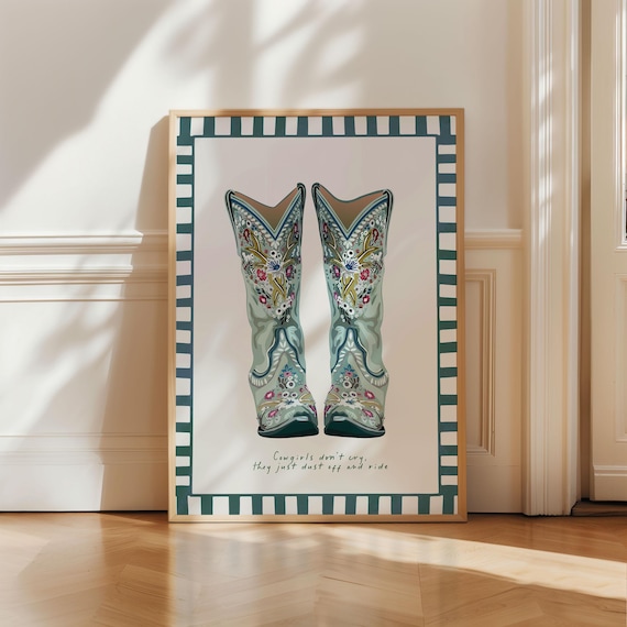 Cowgirls Don't Cry Minimalist Western Poster Print