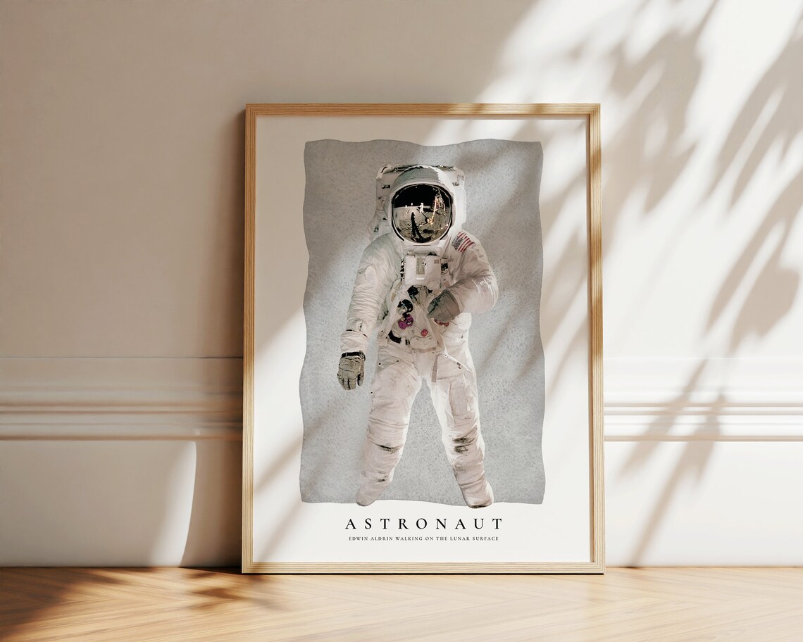 Buzz Aldrin Astronaut Moon Walk NASA Apollo Lunar Surface Space Wall Poster
