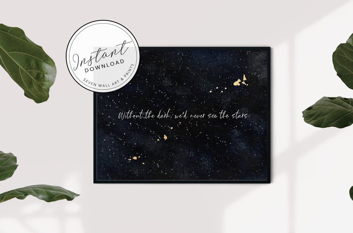 Without The Dark Wed Never See The Stars Quote Landscape Wall Poster